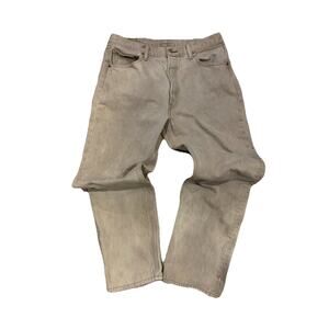 Levi’s 501 Original Fit Jeans Mens W36 L34 Khaki Beige Straight Leg Button Fly